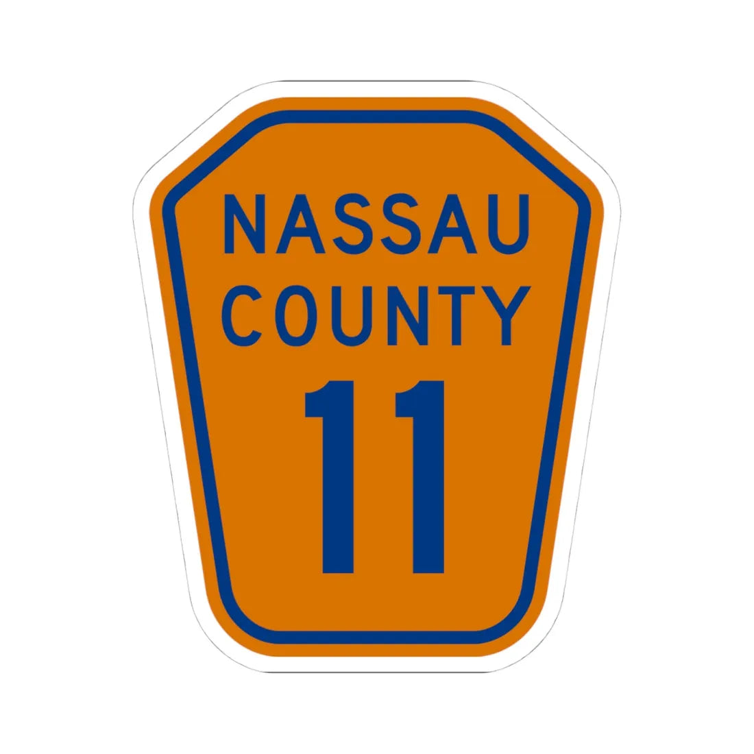 Nassau County 11 NY (New York) (Road Sign) STICKER Vinyl Kiss-Cut Decal 4 Inch White - The Sticker Space