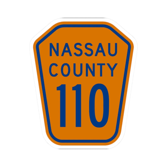 Nassau County 110 NY (New York) (Road Sign) STICKER Vinyl Kiss-Cut Decal 2 Inch White - The Sticker Space