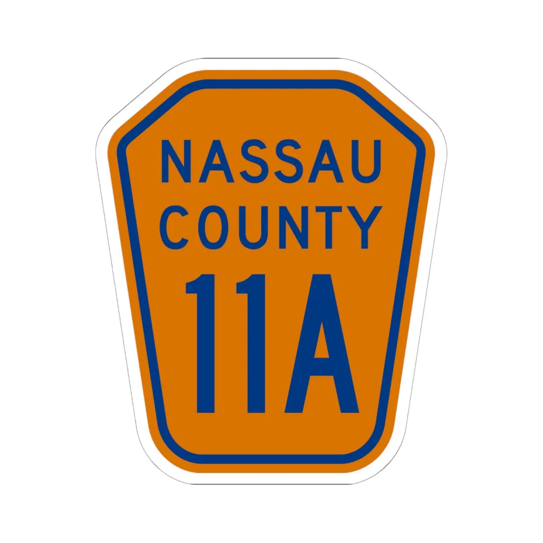 Nassau County 11A NY (New York) (Road Sign) STICKER Vinyl Kiss-Cut Decal 6 Inch White - The Sticker Space