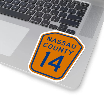 Nassau County 14 NY (New York) (Road Sign) STICKER Vinyl Kiss-Cut Decal - The Sticker Space