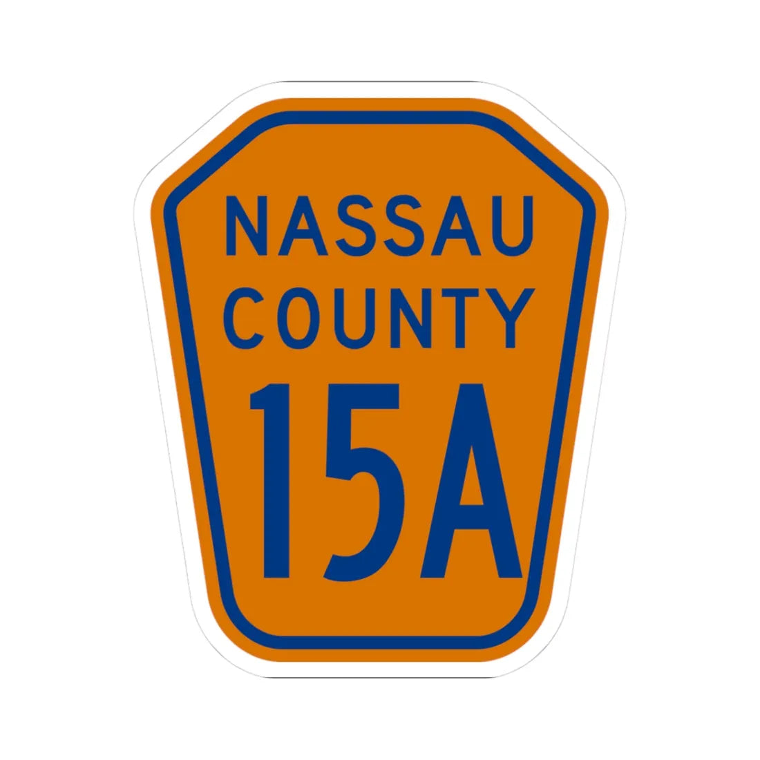 Nassau County 15A NY (New York) (Road Sign) STICKER Vinyl Kiss-Cut Decal 3 Inch White - The Sticker Space