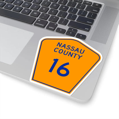 Nassau County 16 NY (New York) (Road Sign) STICKER Vinyl Kiss-Cut Decal - The Sticker Space