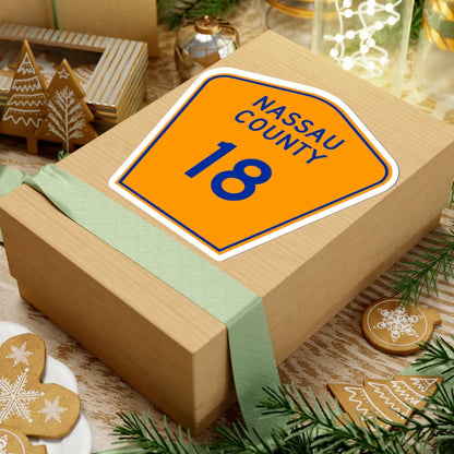 Nassau County 18 NY (New York) (Road Sign) STICKER Vinyl Kiss-Cut Decal - The Sticker Space