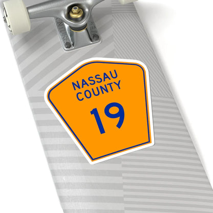 Nassau County 19 NY (New York) (Road Sign) STICKER Vinyl Kiss-Cut Decal - The Sticker Space
