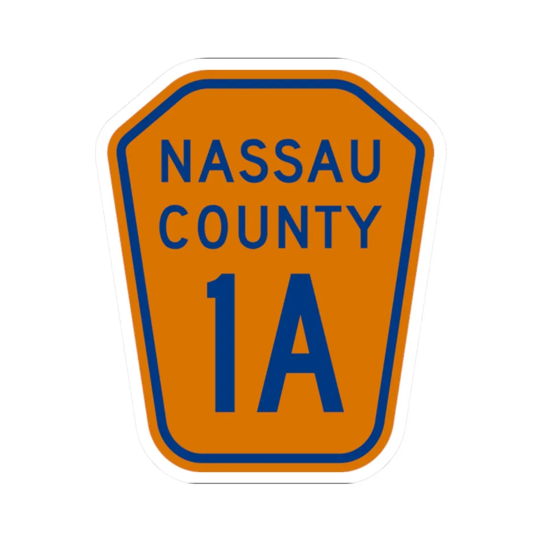 Nassau County 1A NY (New York) (Road Sign) STICKER Vinyl Kiss-Cut Decal 2 Inch White - The Sticker Space