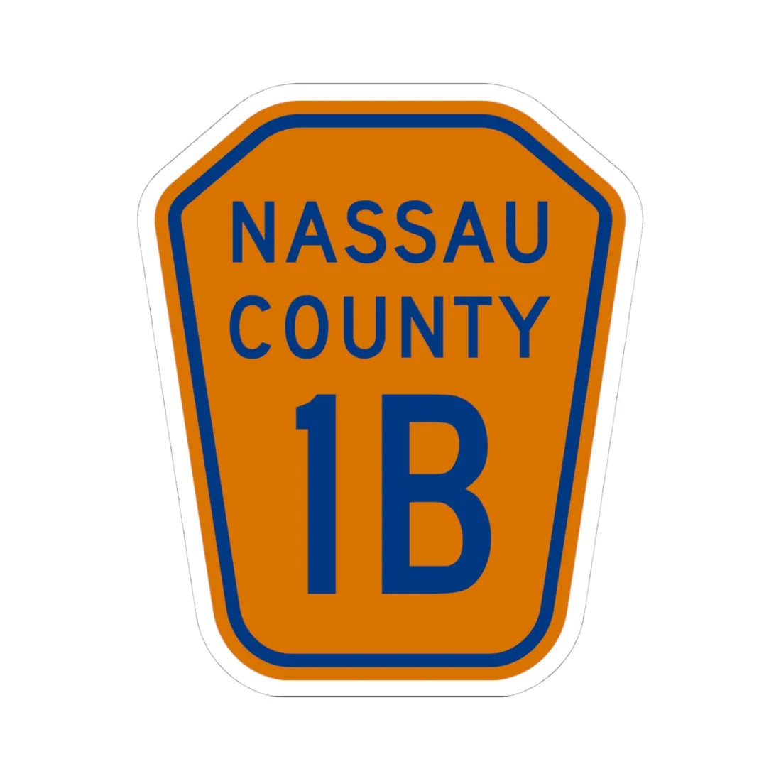 Nassau County 1B NY (New York) (Road Sign) STICKER Vinyl Kiss-Cut Decal 4 Inch White - The Sticker Space