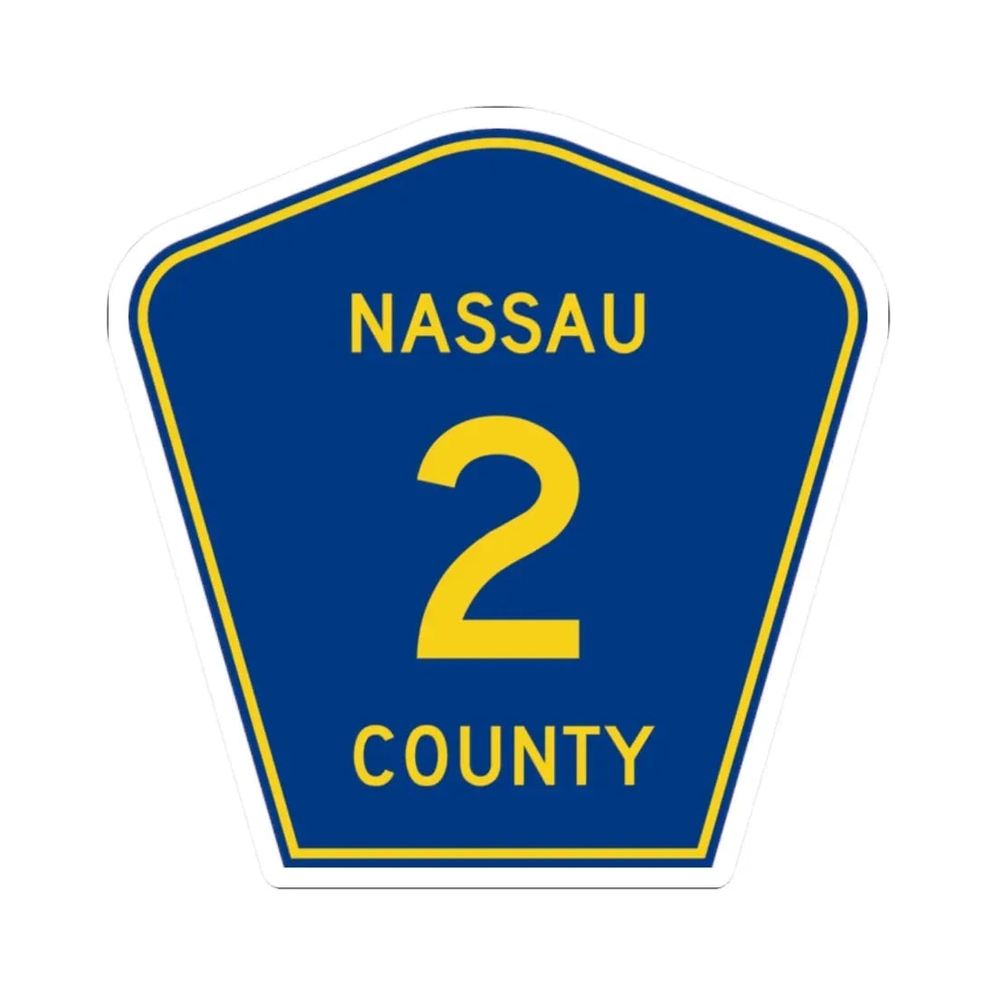 Nassau County 2 (Florida) (Road Sign) STICKER Vinyl Kiss-Cut Decal 2 Inch White - The Sticker Space