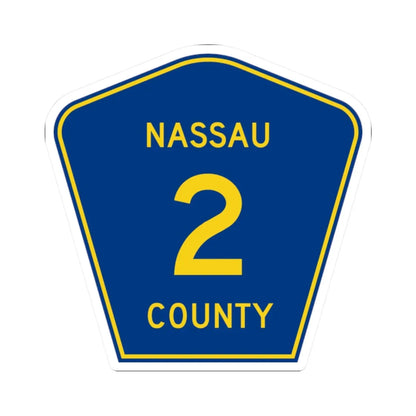 Nassau County 2 (Florida) (Road Sign) STICKER Vinyl Kiss-Cut Decal 2 Inch White - The Sticker Space