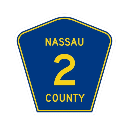 Nassau County 2 (Florida) (Road Sign) STICKER Vinyl Kiss-Cut Decal 2 Inch White - The Sticker Space