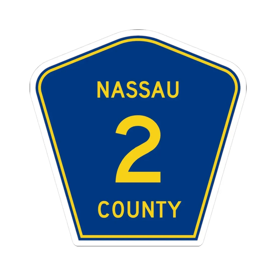 Nassau County 2 (Florida) (Road Sign) STICKER Vinyl Kiss-Cut Decal 3 Inch White - The Sticker Space