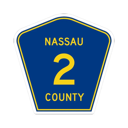Nassau County 2 (Florida) (Road Sign) STICKER Vinyl Kiss-Cut Decal 3 Inch White - The Sticker Space