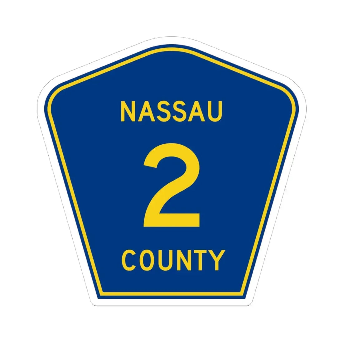 Nassau County 2 (Florida) (Road Sign) STICKER Vinyl Kiss-Cut Decal 4 Inch White - The Sticker Space