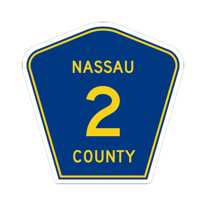 Nassau County 2 (Florida) (Road Sign) STICKER Vinyl Kiss-Cut Decal 4 Inch White - The Sticker Space