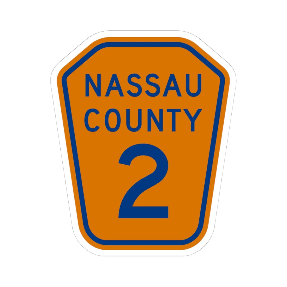 Nassau County 2 NY (New York) (Road Sign) STICKER Vinyl Kiss-Cut Decal 4 Inch White - The Sticker Space