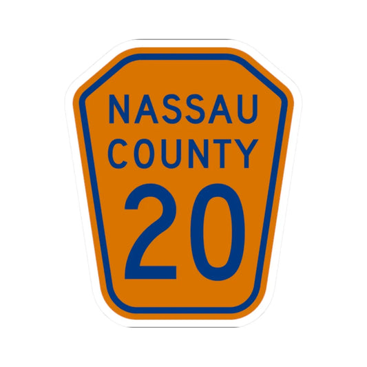 Nassau County 20 NY (New York) (Road Sign) STICKER Vinyl Kiss-Cut Decal 2 Inch White - The Sticker Space