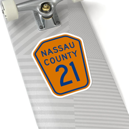 Nassau County 21 NY (New York) (Road Sign) STICKER Vinyl Kiss-Cut Decal - The Sticker Space