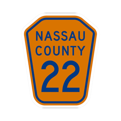 Nassau County 22 NY (New York) (Road Sign) STICKER Vinyl Kiss-Cut Decal 2 Inch White - The Sticker Space