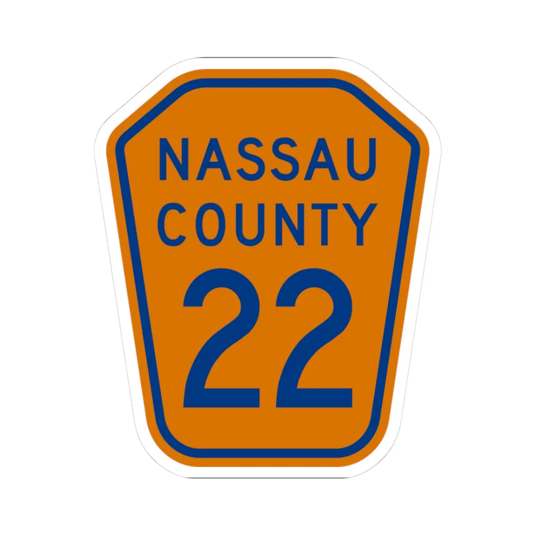 Nassau County 22 NY (New York) (Road Sign) STICKER Vinyl Kiss-Cut Decal 3 Inch White - The Sticker Space