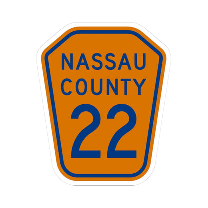 Nassau County 22 NY (New York) (Road Sign) STICKER Vinyl Kiss-Cut Decal 3 Inch White - The Sticker Space