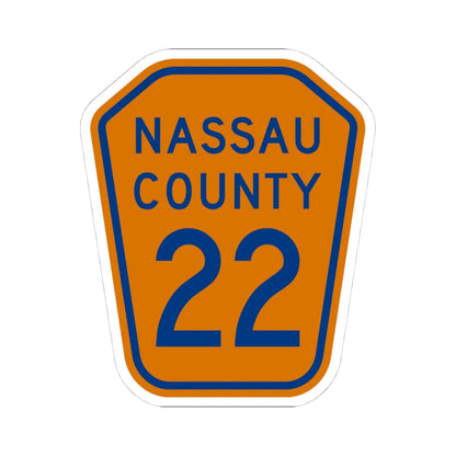 Nassau County 22 NY (New York) (Road Sign) STICKER Vinyl Kiss-Cut Decal 4 Inch White - The Sticker Space