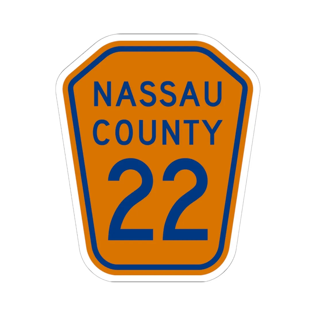 Nassau County 22 NY (New York) (Road Sign) STICKER Vinyl Kiss-Cut Decal 6 Inch White - The Sticker Space