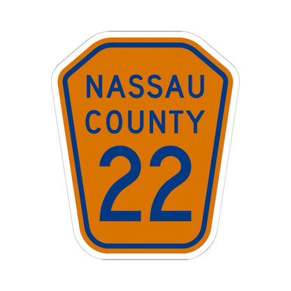 Nassau County 22 NY (New York) (Road Sign) STICKER Vinyl Kiss-Cut Decal 6 Inch White - The Sticker Space