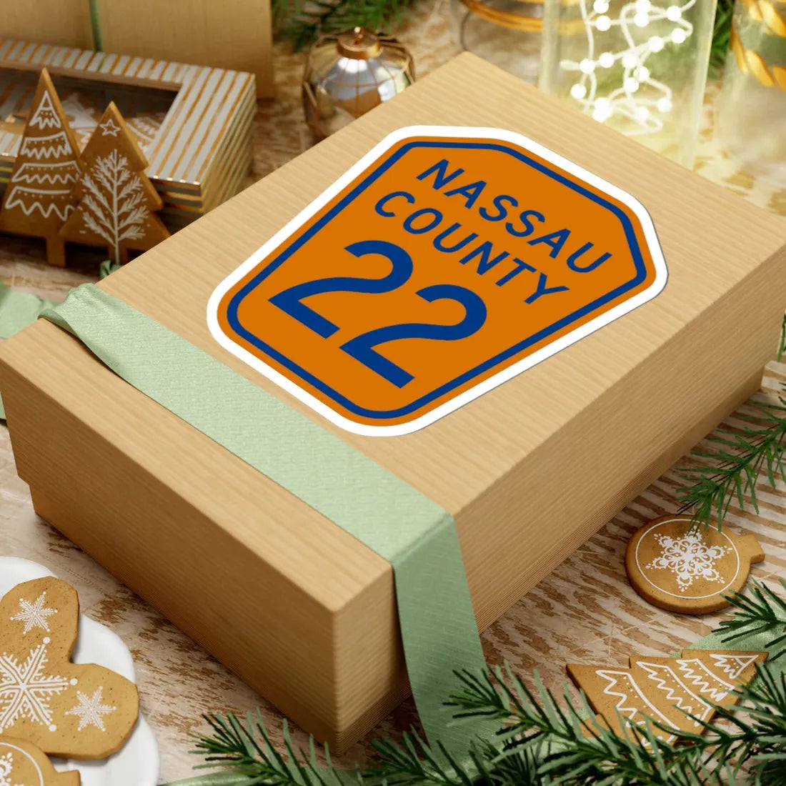 Nassau County 22 NY (New York) (Road Sign) STICKER Vinyl Kiss-Cut Decal - The Sticker Space