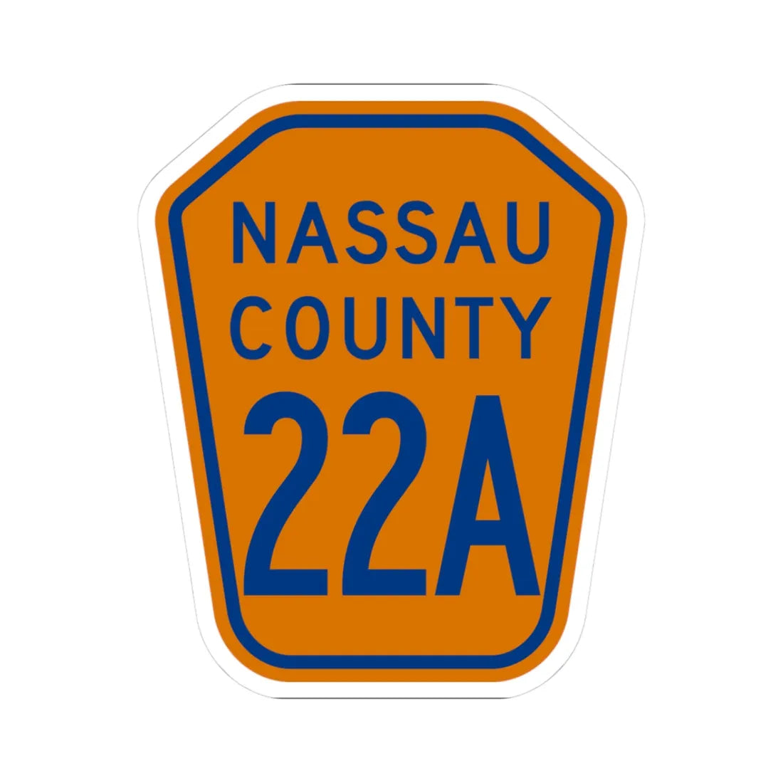 Nassau County 22A NY (New York) (Road Sign) STICKER Vinyl Kiss-Cut Decal 3 Inch White - The Sticker Space