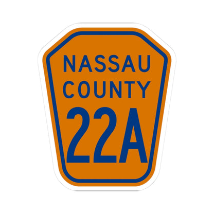 Nassau County 22A NY (New York) (Road Sign) STICKER Vinyl Kiss-Cut Decal 3 Inch White - The Sticker Space