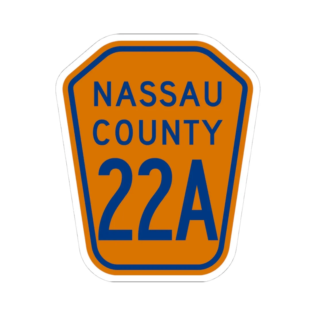 Nassau County 22A NY (New York) (Road Sign) STICKER Vinyl Kiss-Cut Decal 4 Inch White - The Sticker Space