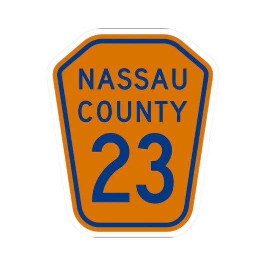 Nassau County 23 NY (New York) (Road Sign) STICKER Vinyl Kiss-Cut Decal 2 Inch White - The Sticker Space