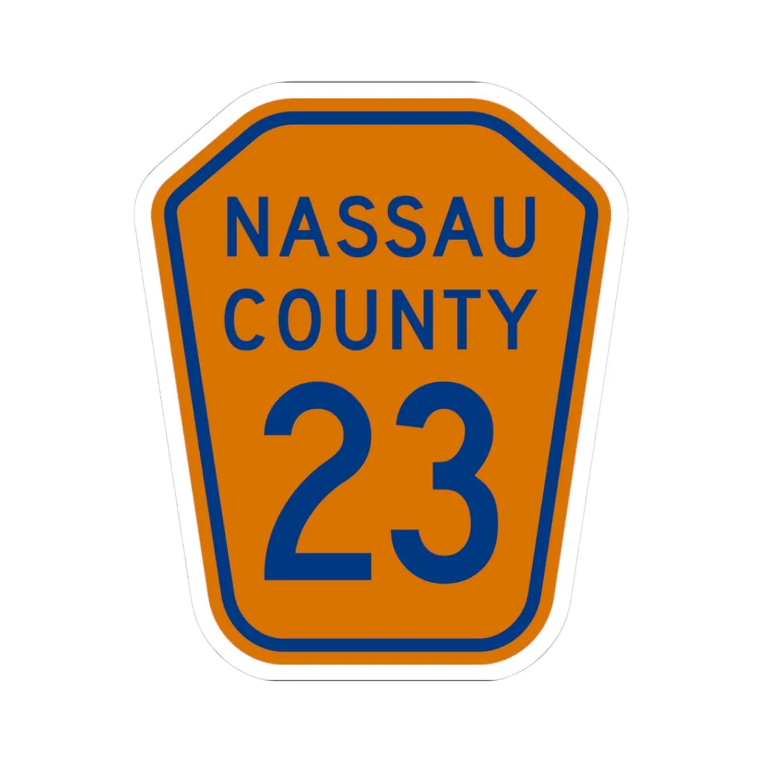 Nassau County 23 NY (New York) (Road Sign) STICKER Vinyl Kiss-Cut Decal 3 Inch White - The Sticker Space