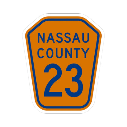 Nassau County 23 NY (New York) (Road Sign) STICKER Vinyl Kiss-Cut Decal 3 Inch White - The Sticker Space