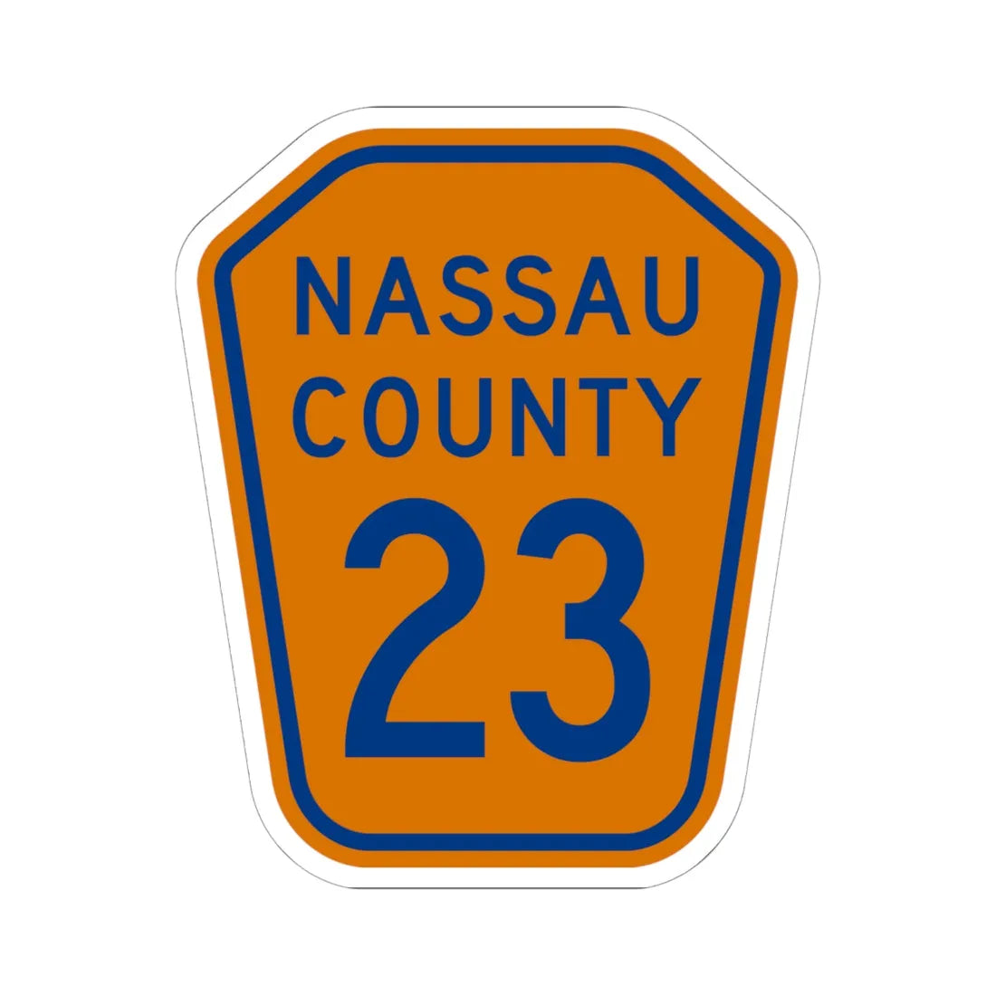 Nassau County 23 NY (New York) (Road Sign) STICKER Vinyl Kiss-Cut Decal 6 Inch White - The Sticker Space