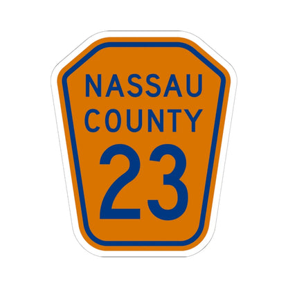 Nassau County 23 NY (New York) (Road Sign) STICKER Vinyl Kiss-Cut Decal 6 Inch White - The Sticker Space