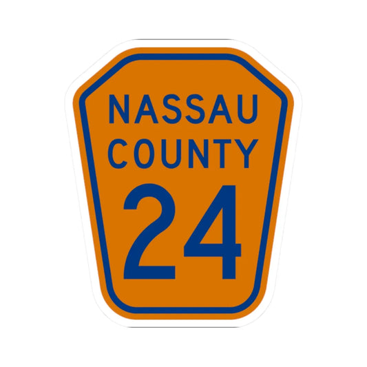 Nassau County 24 NY (New York) (Road Sign) STICKER Vinyl Kiss-Cut Decal 2 Inch White - The Sticker Space