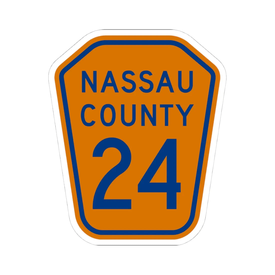 Nassau County 24 NY (New York) (Road Sign) STICKER Vinyl Kiss-Cut Decal 4 Inch White - The Sticker Space