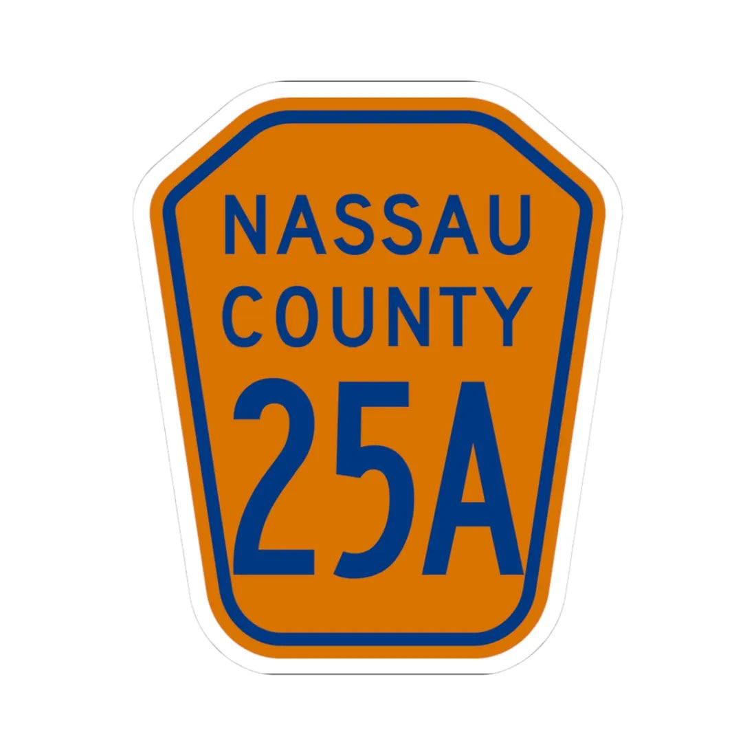 Nassau County 25A NY (New York) (Road Sign) STICKER Vinyl Kiss-Cut Decal 3 Inch White - The Sticker Space