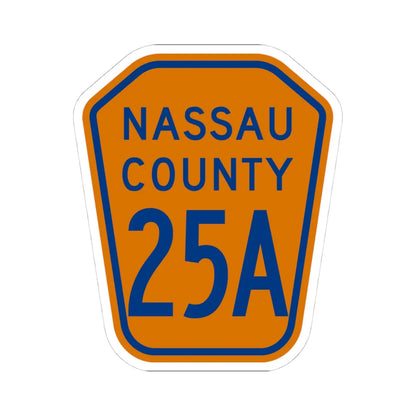 Nassau County 25A NY (New York) (Road Sign) STICKER Vinyl Kiss-Cut Decal 4 Inch White - The Sticker Space