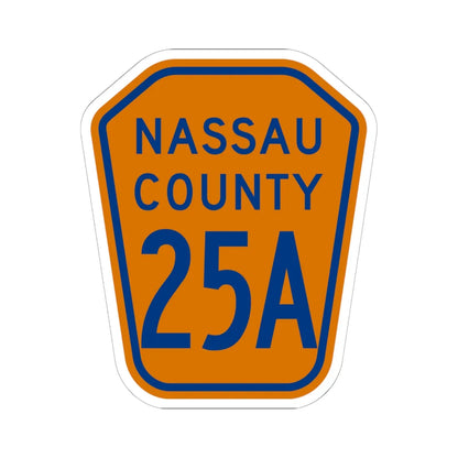 Nassau County 25A NY (New York) (Road Sign) STICKER Vinyl Kiss-Cut Decal 6 Inch White - The Sticker Space