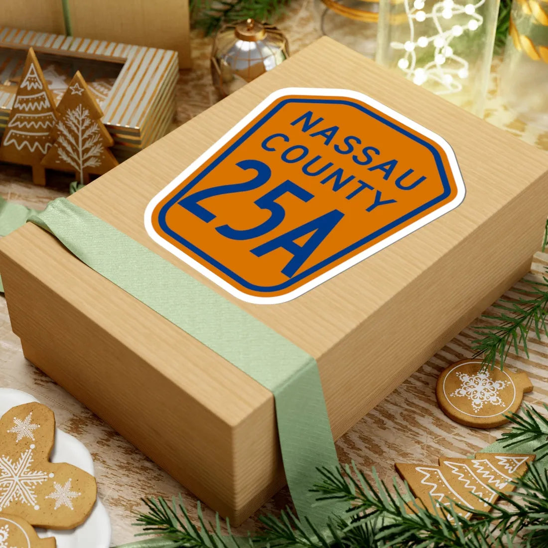 Nassau County 25A NY (New York) (Road Sign) STICKER Vinyl Kiss-Cut Decal - The Sticker Space