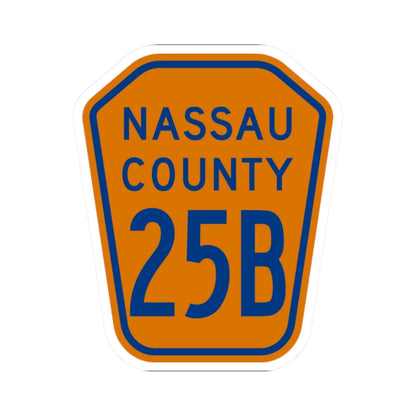 Nassau County 25B NY (New York) (Road Sign) STICKER Vinyl Kiss-Cut Decal 2 Inch White - The Sticker Space