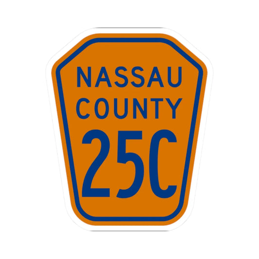Nassau County 25C NY (New York) (Road Sign) STICKER Vinyl Kiss-Cut Decal 2 Inch White - The Sticker Space