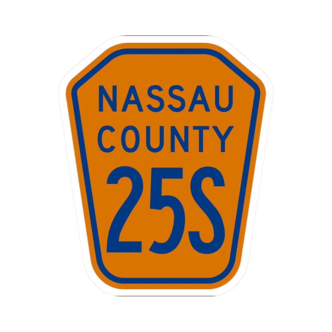 Nassau County 25S NY (New York) (Road Sign) STICKER Vinyl Kiss-Cut Decal 2 Inch White - The Sticker Space