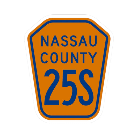 Nassau County 25S NY (New York) (Road Sign) STICKER Vinyl Kiss-Cut Decal 2 Inch White - The Sticker Space