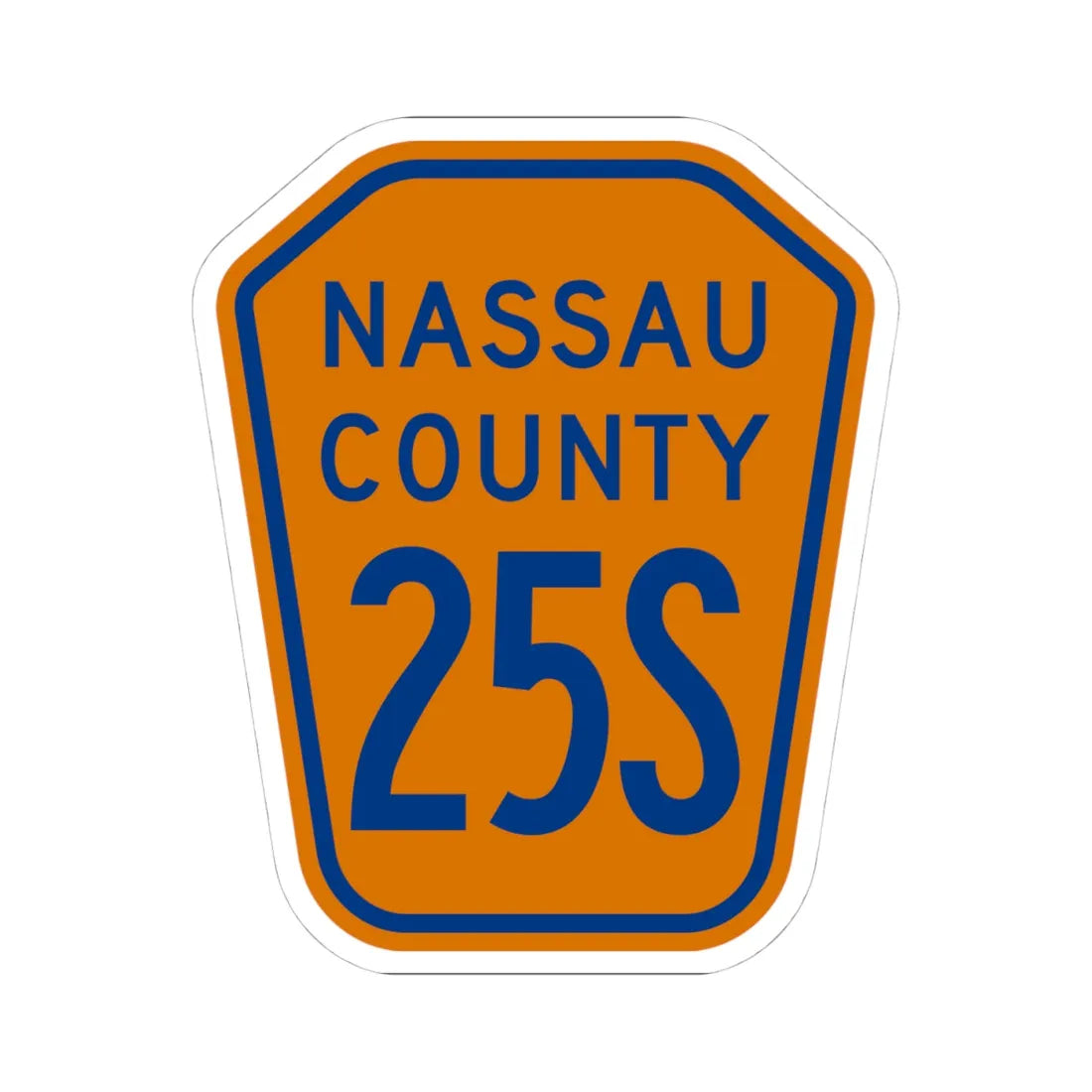 Nassau County 25S NY (New York) (Road Sign) STICKER Vinyl Kiss-Cut Decal 4 Inch White - The Sticker Space