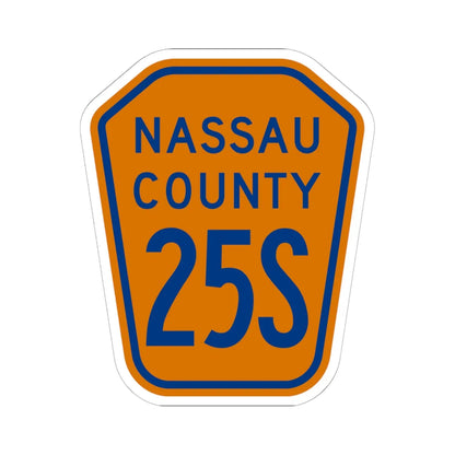 Nassau County 25S NY (New York) (Road Sign) STICKER Vinyl Kiss-Cut Decal 6 Inch White - The Sticker Space