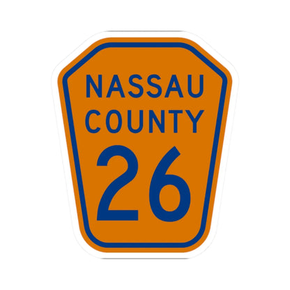 Nassau County 26 NY (New York) (Road Sign) STICKER Vinyl Kiss-Cut Decal 2 Inch White - The Sticker Space