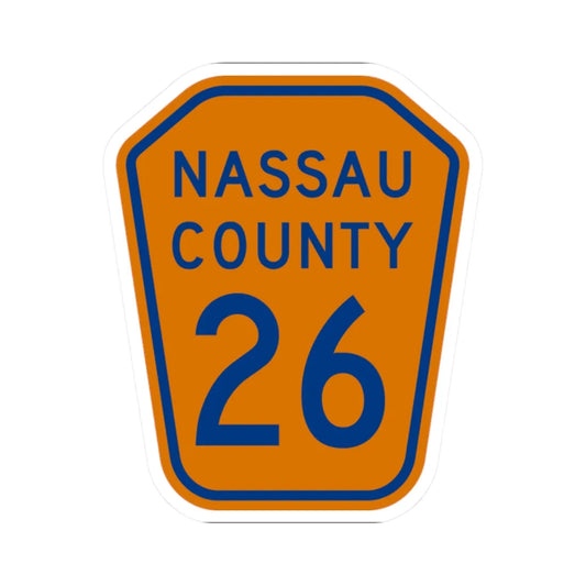 Nassau County 26 NY (New York) (Road Sign) STICKER Vinyl Kiss-Cut Decal 2 Inch White - The Sticker Space