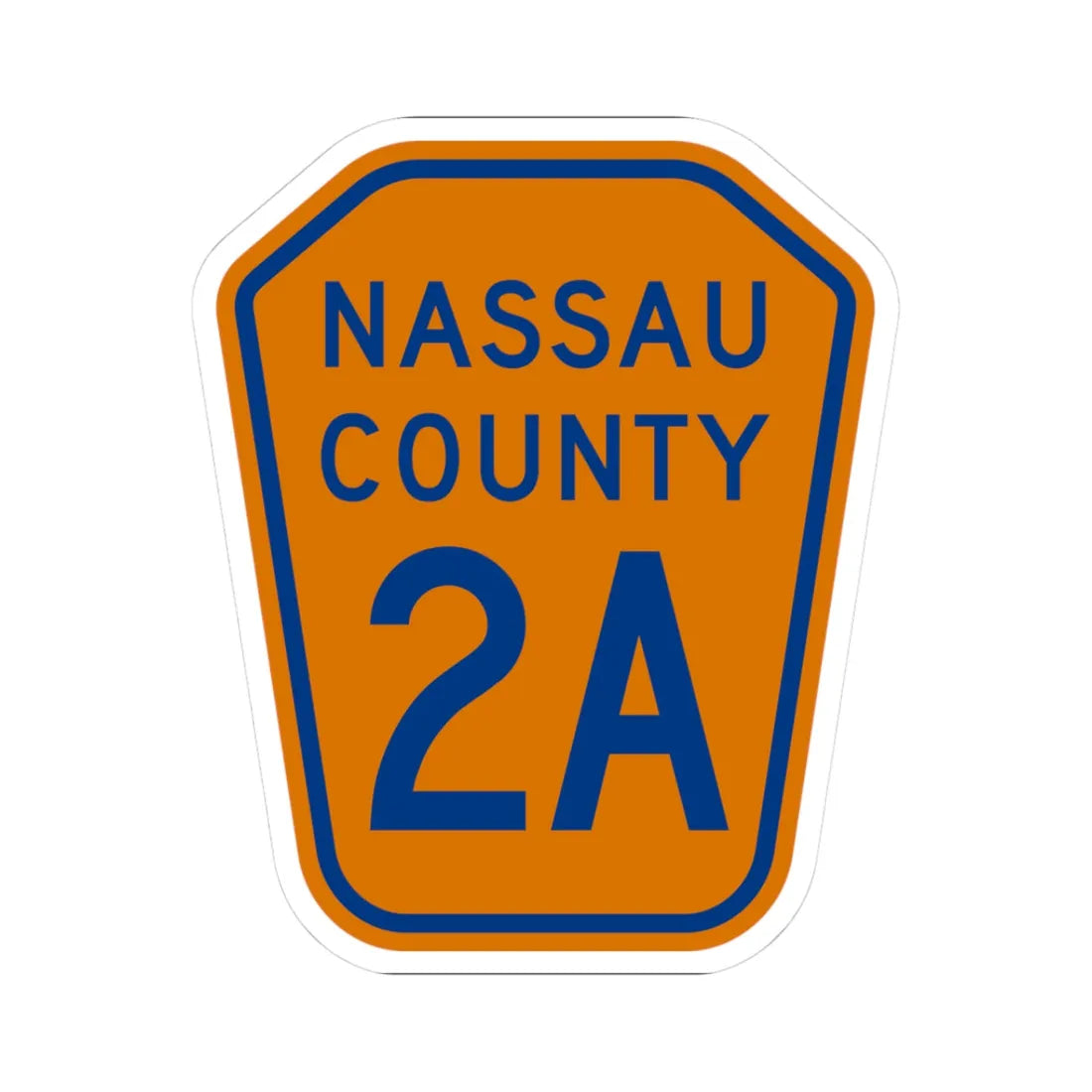 Nassau County 2A NY (New York) (Road Sign) STICKER Vinyl Kiss-Cut Decal 3 Inch White - The Sticker Space